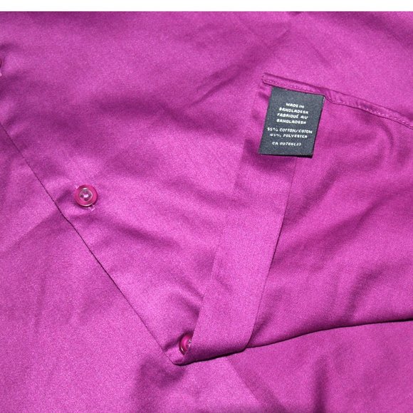 BELLISSIMO Slim Fit Dress Shirt - Pink Size M/M - Picture 6 of 7